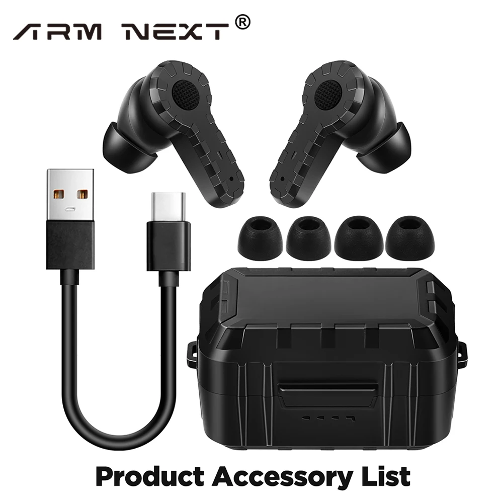 ARM NEXT headset taktis elektronik penyumbat telinga anti bising peredam bising untuk pemotretan pelindung pendengaran NRR27dB - 3