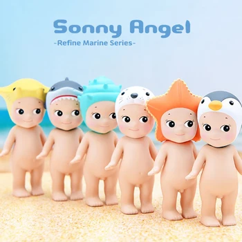 Asli Sonny Angel Refine Marine Ocean Seri Kotak Buta Model Anime Mainan Boneka Kejutan Kartun Kotak Misterius Tas Tebak Hadiah