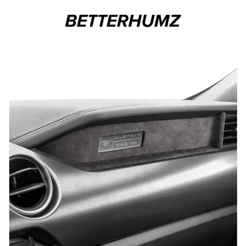 BETTERHUMZ Alcantara untuk Ford Mustang 2015-2022 Aksesori Interior Mobil Stiker Dekorasi Bingkai Trim Penutup Panel Dasbor Mobil