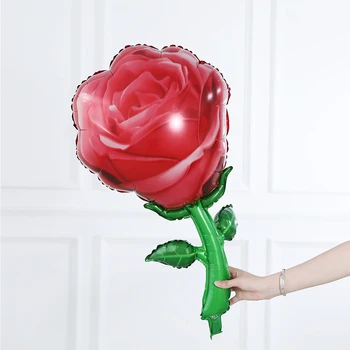 Balon Foil Bunga Mawar Hadiah Hari Valentine Balon Buket Mawar Dekorasi Pesta Pernikahan Kamar Pengantin Ulang Tahun Mainan Anak-anak