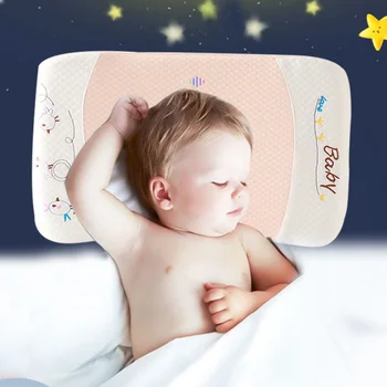 Bantal Bayi Lateks Baru Persegi Panjang 0-6 Tahun Bayi Dapat Dilepas dan Dicuci Bantal Berbentuk Pantulan Lambat Busa Memori