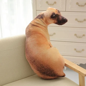 Bantal Bentuk Anak Anjing 3D Bantal Lempar Dekoratif dengan Dekorasi Rumah Bagian Dalam Katun PP Mainan Sofa Kartun Bantal Tidur