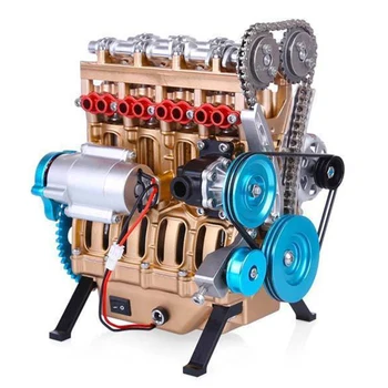 Baru Mini Perakitan Mobil Merakit Inline Empat Silinder Mesin Model Kit Mainan untuk Orang Dewasa Hadiah Terbaik Pendidikan Mesin Resin Ornamen