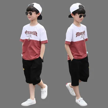 Baru Musim Panas Anak Laki-laki Pakaian Set Anak T-shirt Lengan Pendek +Celana Set Dua Potong Set Anak Bayi Laki-laki Pakaian 6 8 10 11 12 Tahun