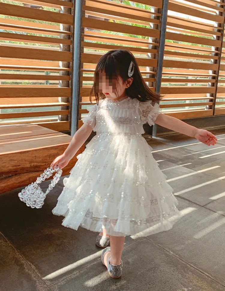 Baru Musim Panas Gadis Gaun Panjang Bayi Anak-anak Ruffles Lapisan Pernikahan Putri Gaun Pesta Vestidos Kostum Anak Pakaian - 3