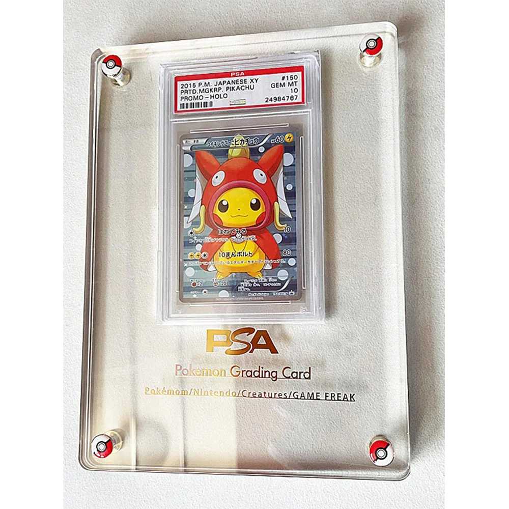 Bata Akrilik Psa Pokemon Bgs Permainan Raja Kartu Peringkat Kartu Bata Bola Bintang Kartu Triplet Vertikal Dudukan Pajangan Kartu Koleksi - 0