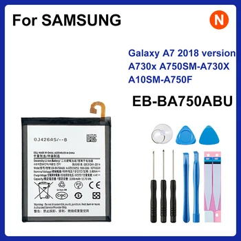 Baterai Asli SAMSUNG EB-BA750ABU 3400mAh untuk SAMSUNG Galaxy A7 Versi 2018 A730x A750 SM-A730x A10 SM-A750F +Alat