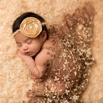 Bayi Baru Lahir Melar Latar Belakang Bungkus Kain Kostum Fotografi Foto Prop Pakaian Renda Bungkus Baru Lahir Fotografi Alat Peraga