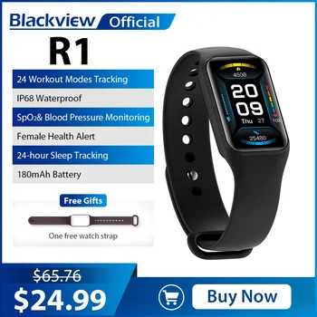 Blackview R1 Jam Tangan Pintar Tahan Air Pria Wanita Pelacak Kebugaran Monitor Tekanan Darah Detak Jantung Jam Tangan Pintar untuk Android IOS