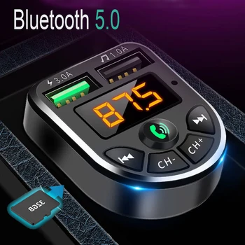 Bluetooth 5.0 Pemutar MP3 Penerima Audio Nirkabel Pengisi Daya Cepat USB 3.1 A Ganda Versi 5.0 + Pengisi Daya Cepat EDR Aksesori Audio Portabel