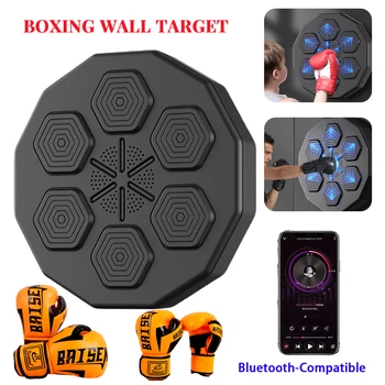 Boxing Wall Target Wall Mounted Music Boxing Trainerperalatan Latihan yang Kompatibel dengan Bluetooth untuk Latihan Reaksi Kelincahan