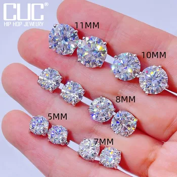 CUC 3-10 Mm AAA Zircon Stud Earrings Sekrup Kembali untuk Wanita Pria Tren Perhiasan Pernikahan Hadiah