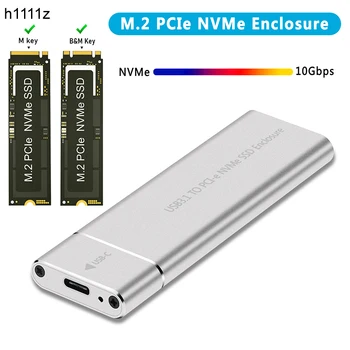 Casing Eksternal Penutup SSD NVMe M2 Baru Casing SSD NVME PCIE 10Gbps USB 3.1 Gen2 Adaptor USB C Kotak Aluminium Casing SSD M. 2 NVMe