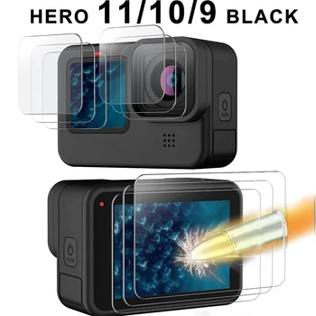 Casing Penutup Pelindung Layar Kaca Tempered untuk GoPro Hero 11 10 9 Aksesori Film Pelindung Pelindung Lensa untuk Hero 11 10 9