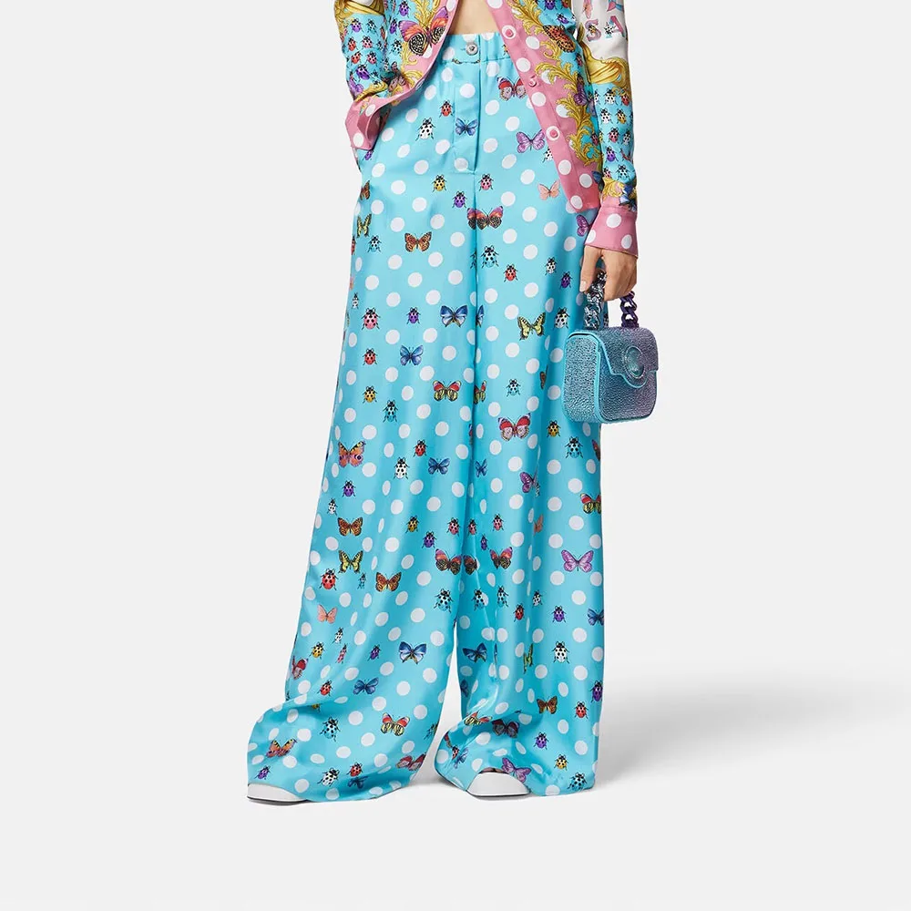 Celana Wanita Baru Awal Musim Gugur 2023 Y2K Fashion Polka Dot Motif Kupu-kupu Temperamen Kasual Sederhana Celana Seratus Lurus - 3