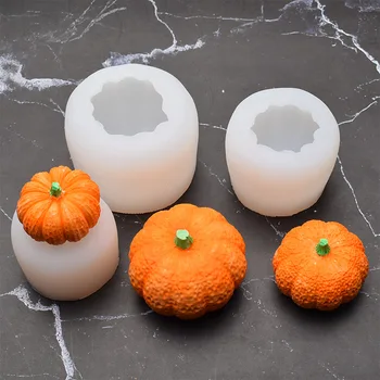 Cetakan Silikon Bentuk Labu Mini 3D DIY Lilin Sabun Buatan Tangan Cetakan Plester Aromaterapi Cetakan Resin Dekorasi Pesta Halloween