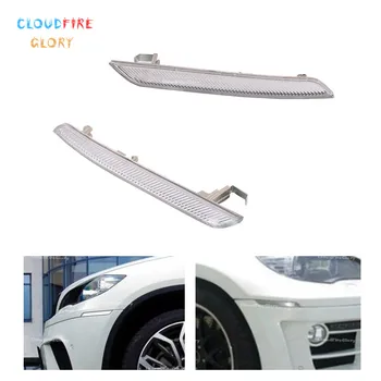 CloudFireGlory 63147187087 63147187088 Kiri Atau Kanan Atau Pasang Reflektor Penanda Sisi Putih Bening untuk BMW X6 E71 E72 2007-2014