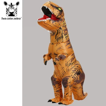 Cosplay T-REX Dinosaurus Kostum Tiup Kostum Pesta Kostum Halloween Anime Maskot Mewah untuk Anak-anak Dewasa Kartun Dino