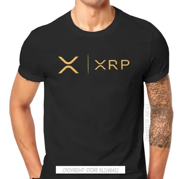 Cryptocurrency Crypto Miner XRP RIPPLE Kaus BERDAMPINGAN EMAS Baru Kaus Pria Punk Harajuku Atasan Kaus Leher-O Katun Murni Kaus