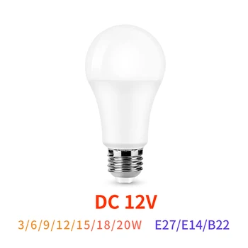 DC 12V Bohlam LED E27 Lampu 3W 5W 7W 9W 12W 15W Bombilla untuk Bohlam Lampu Led Tenaga Surya 12 Volt Lampu Penerangan Tegangan Rendah