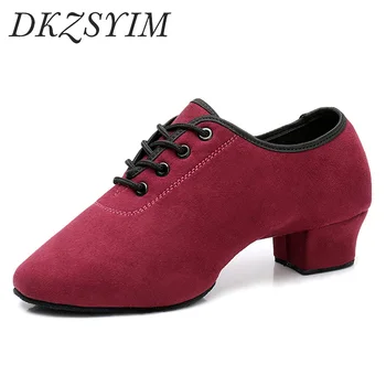 DKZSYIM Sepatu Dansa Latin Pria Sepatu Ballroom Wanita Sepatu Latin Oxford Lembut Persahabatan Waltz Modern Sepatu Dansa untuk Wanita Pria