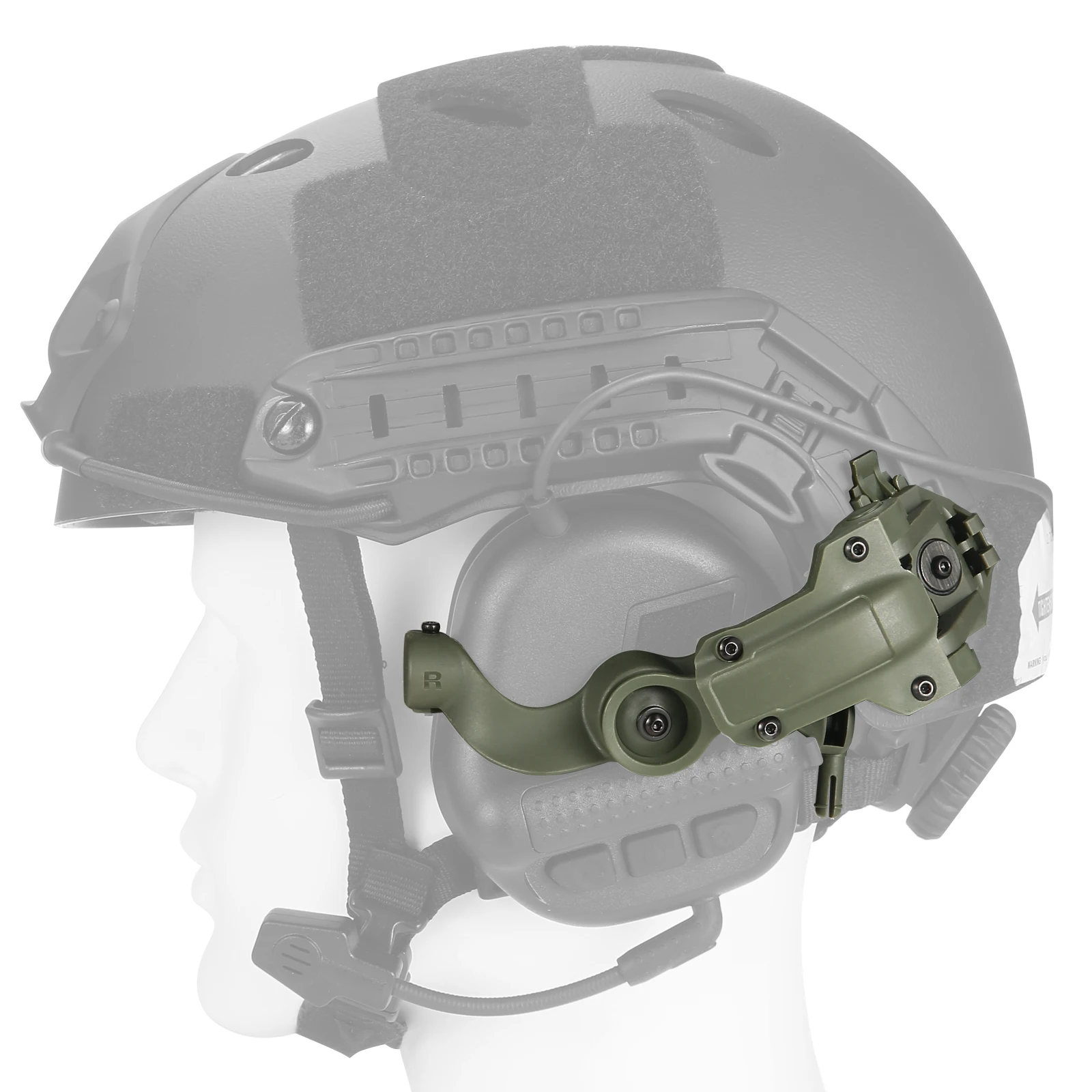 DIJUAL Headset Taktis Dudukan Rel Helm Militer Braket Rel Pemandu Helm Adaptor Headphone Peredam Bising untuk OPS Core ARC - 3
