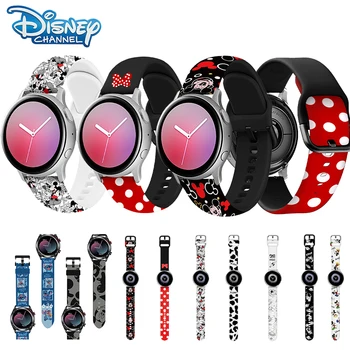 Disney Mickey Stitch 20mm 22mm Tali Jam Tangan untuk Jam Tangan Samsung Galaxy 3/46mm / 42mm Gear S3 Gelang Pergelangan Tangan Tali Jam Tangan Olahraga Silikon