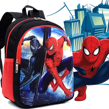 Disney Spider Man Ransel Anak-anak Kartun Captain America Tas Sekolah TK untuk Anak Laki-laki Anit-Lost Infantil Tas Sekolah Hadiah