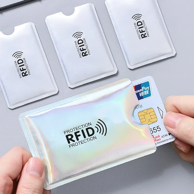 Dompet Anti Rfid Memblokir Pembaca Kunci Tempat Kartu Bank Tempat Kartu Bank Id Pelindung Tempat Kartu Kredit Logam Aluminium - 2