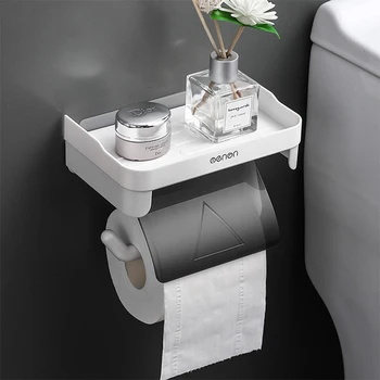 Dudukan Handuk Kertas Toilet Tahan Air Dudukan Gulungan Toilet Terpasang Di Dinding Aksesori Kertas Gulung Dapur Bebas Pelekat Aksesori Kertas Gulung Dapur