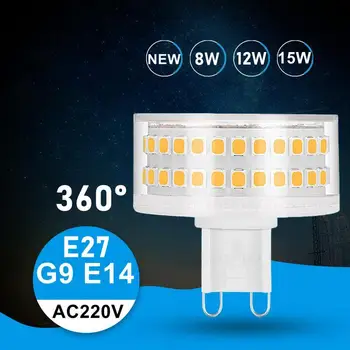 E27 E14 G9 BOHLAM LED Dapat Diredupkan 8W 12W 15W AC220V 240V Lampu LED Tanpa Kedipan Lampu Gantung Lampu Ganti Lampu Halogen 80W