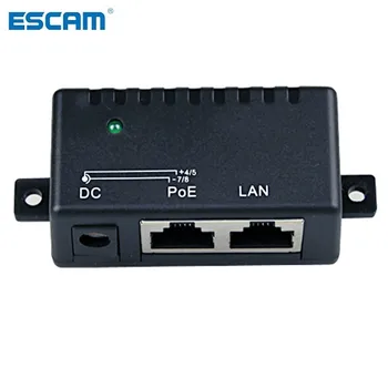 ESCAM 1000Mbps 5V 12V 24V 48V/1A Pembagi Daya Injektor POE untuk Aksesori Pengawasan Modul Adaptor POE Kamera IP