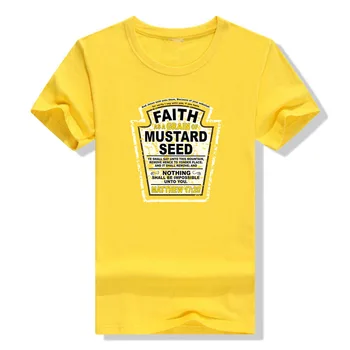 Faith As A Grain of Mustard Seed Atasan Kaos Parodi Kristen Wanita dan Pria Pakaian Estetika Lucu Blus Lengan Pendek
