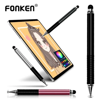 Fonken Universal 2 In 1 Pena Stylus Menggambar untuk Tablet Pensil Layar Kapasitif Pena Sentuh Caneta untuk iPad Pro Ponsel Pintar Android