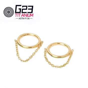 G23 Titanium Septum Hidung Clicker Tragus Helix Anting-Anting Pejantan PVD Perhiasan Tindik Tubuh