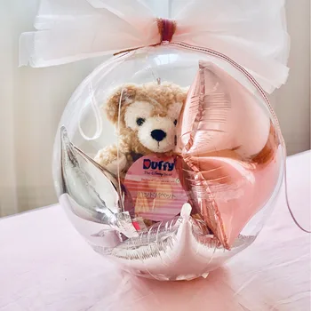 Hadiah Balon Bobo Leher Lebar 30 inci Balon Gelembung Transparan untuk Hadiah Baby Shower Dekorasi Pertunangan Pernikahan Buket Tahun Baru
