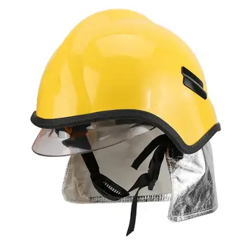 Helm Pemadam Warna Kuning Pelindung Helm Safety Pemadam Kebakaran Tahan Api Anti Korosi Radiasi Tahan Panas Polycarbonate