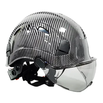 Helm Pengaman dengan Kacamata ABS Topi Kerja Konstruksi Topi Keras Pelindung untuk Mendaki Berkendara Di Luar Ruangan Helm Penyelamat Pekerjaancr08x