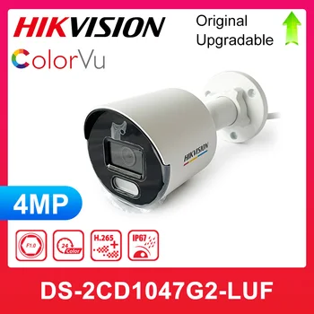 Hikvision Asli DS-2CD1047G2-LUF 4MP IP67 POE ColorVu Deteksi Manusia Mikrofon Internal Kamera Jaringan Peluru Tetap