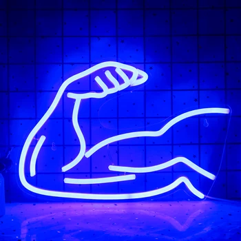 Ineonlife Tanda Neon Pria Berotot LED Dinding Akrilik Pub Toko Pantai Restoran Gym Kamar Tidur Aula Pesta Logo Dekorasi Hadiah