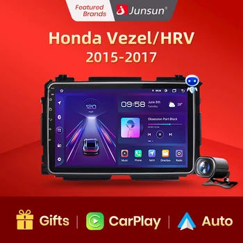 Junsun V1 Pro AI Suara 2 DIN Radio Otomatis Android untuk Honda HRV Vezel 2015-2017 Radio Mobil Trek GPS Multimedia Carplay 2din DVD