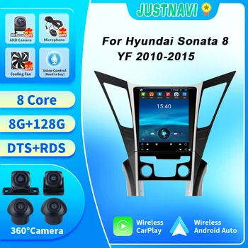 Justnavi Tesla Gaya Mobil Radio Android untuk Hyundai Sonata 8 YF 2010-2015 Multimedia Stereo Navi DSP Carplay Unit Alat Perekam