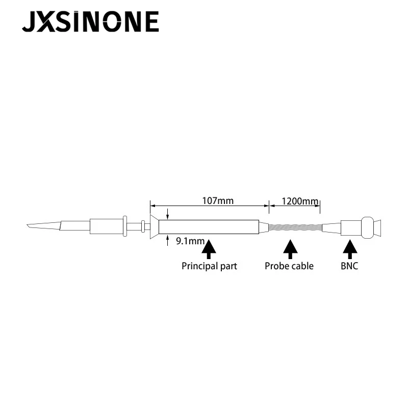 JXSINONE P7300 1 Buah Probe Osiloskop 300MHz Probe Lingkup Tutup Pelindung BNC X1 / X10 DC-300MHz - 5