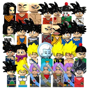 KT1007 KT1009 Dragon Ball Z Blok Bangunan Son Goku Broli Gamma Vegeta Vegetto Kartun Anime Mainan Aksi Mini Batu Bata KT10011
