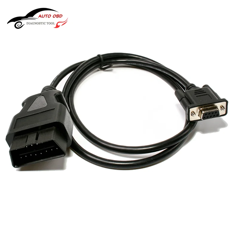 Kabel OBD 2 16 Pin Ke Port Serial Wanita DB9 Konektor Adaptor RS232 Kabel Mobil 1,13 Meter 16PIN KE Serial DB9 KABEL RS232 OBD2 - 0