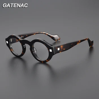 Kacamata Asetat Antik Bingkai Kacamata Optik Miopia Resep Bulat Pria Kacamata Desainer Mewah Retro 2023 Wanita Kacamata Desainer Mewah