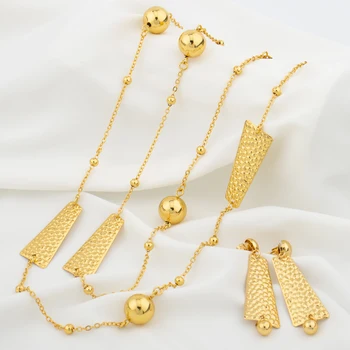 Kalung Panjang dengan Anting-Anting untuk Wanita Rantai Pinggang Tembaga Liontin Antik 110mm Hadiah Aksesori Perhiasan Pesta Pernikahan Trendi