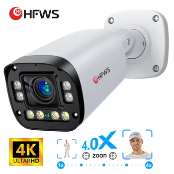 Kamera Ip Poe Fokus Otomatis 4K 8MP Deteksi Wajah AI Kamera Pengintai Video Humanoid Kamera Keamanan Rumah CCTV Luar Ruangan