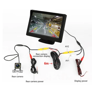 Kamera Tampak Belakang Mobil Tampilan Warna LCD TFT Derajat Lebar 4,3 inci Night Vision Reversing Monitor Tampak Belakang Auto 2in1 Parking Rever