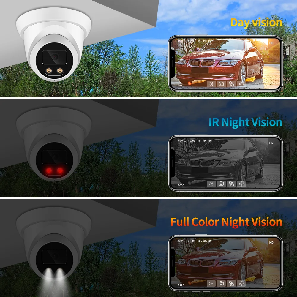 Kamera IP 4K 8MP Baru Audio Luar Ruangan POE H. 265 Onvif Sudut Lebar 2.8 Mm AI Warna Penglihatan Malam Keamanan Pengawasan Video CCTV Rumah - 4